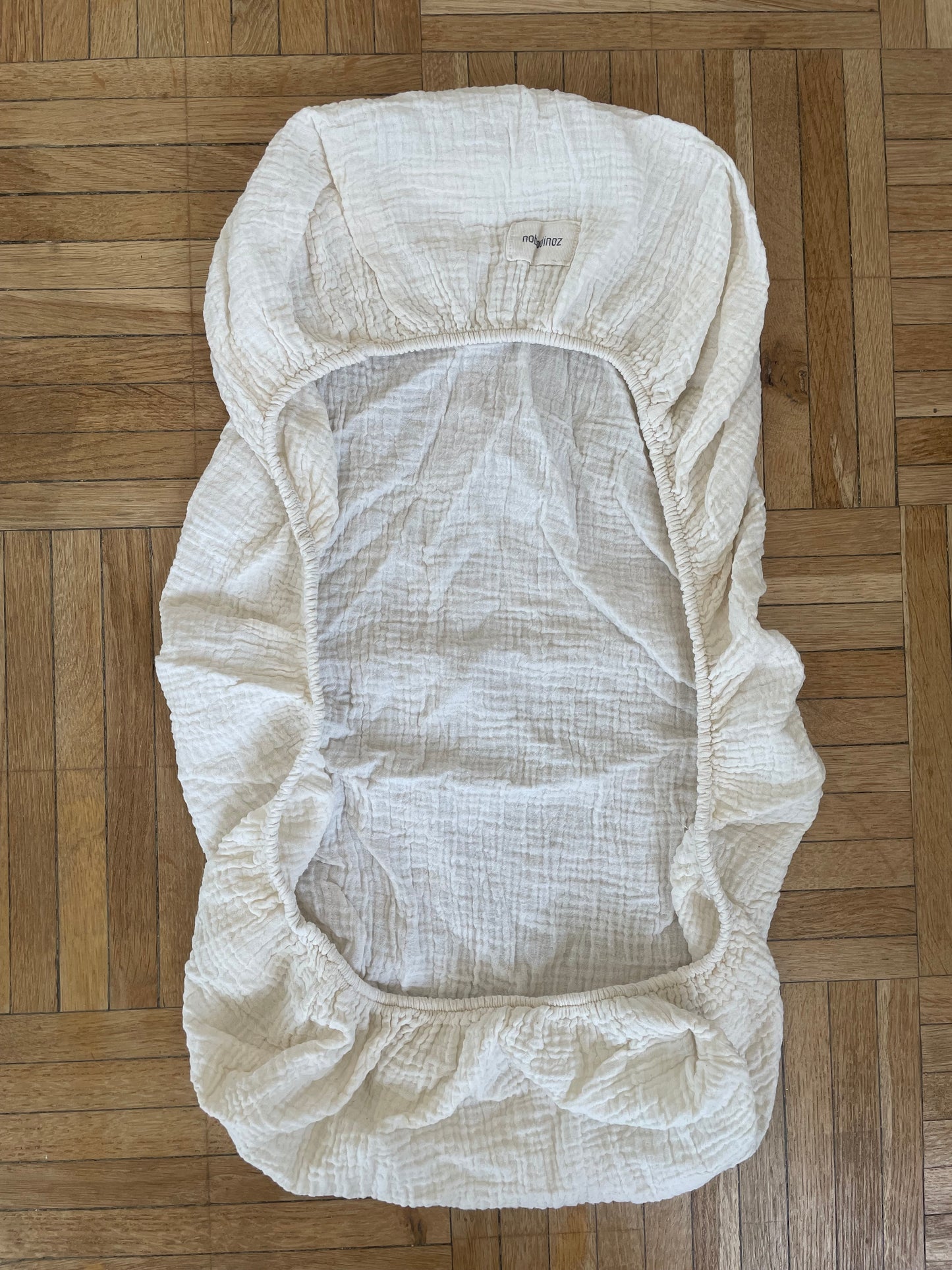 Wabi-sabi washed cotton gauze fitted sheet for bassinet 
