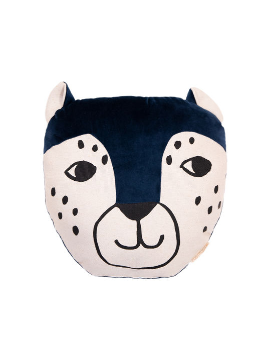 LEOPARD CUSHION NIGHT BLUE