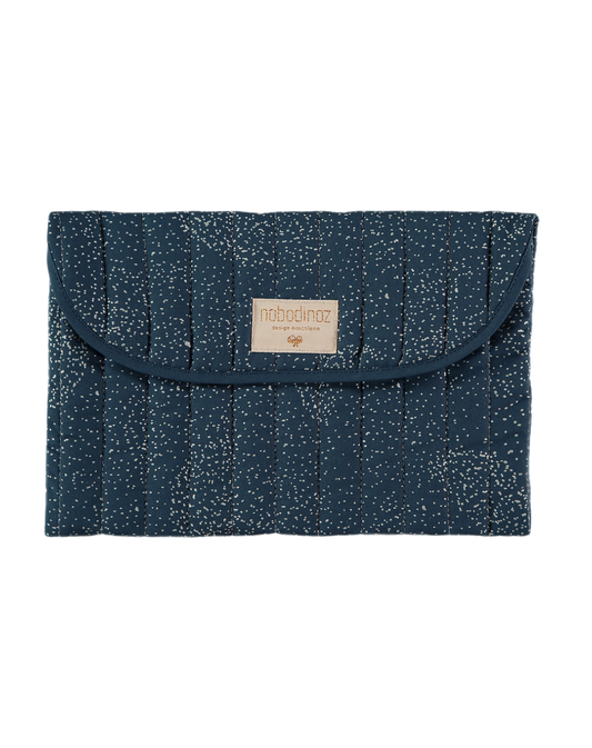 BAGATELLE POUCH 19X27 Gold Bubble night blue