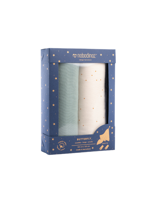 BOX 2U BUTTERFLY SWADDLES 100X120