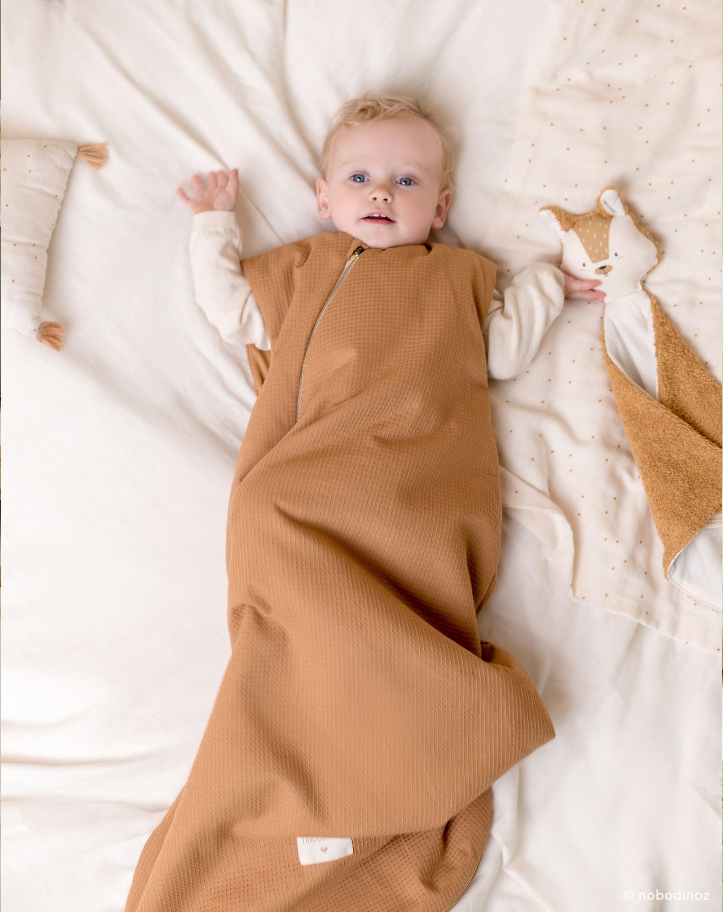 Gigoteuse de mi saison Cocoon en nid d'abeille 6-18 m caramel
