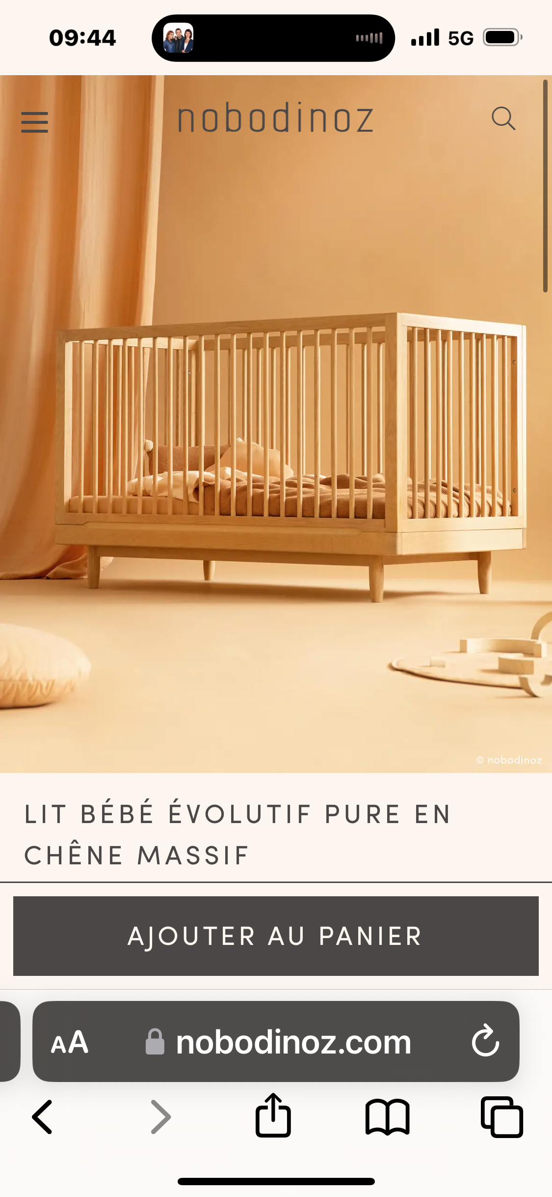 Cuna evolutiva Pure de roble macizo