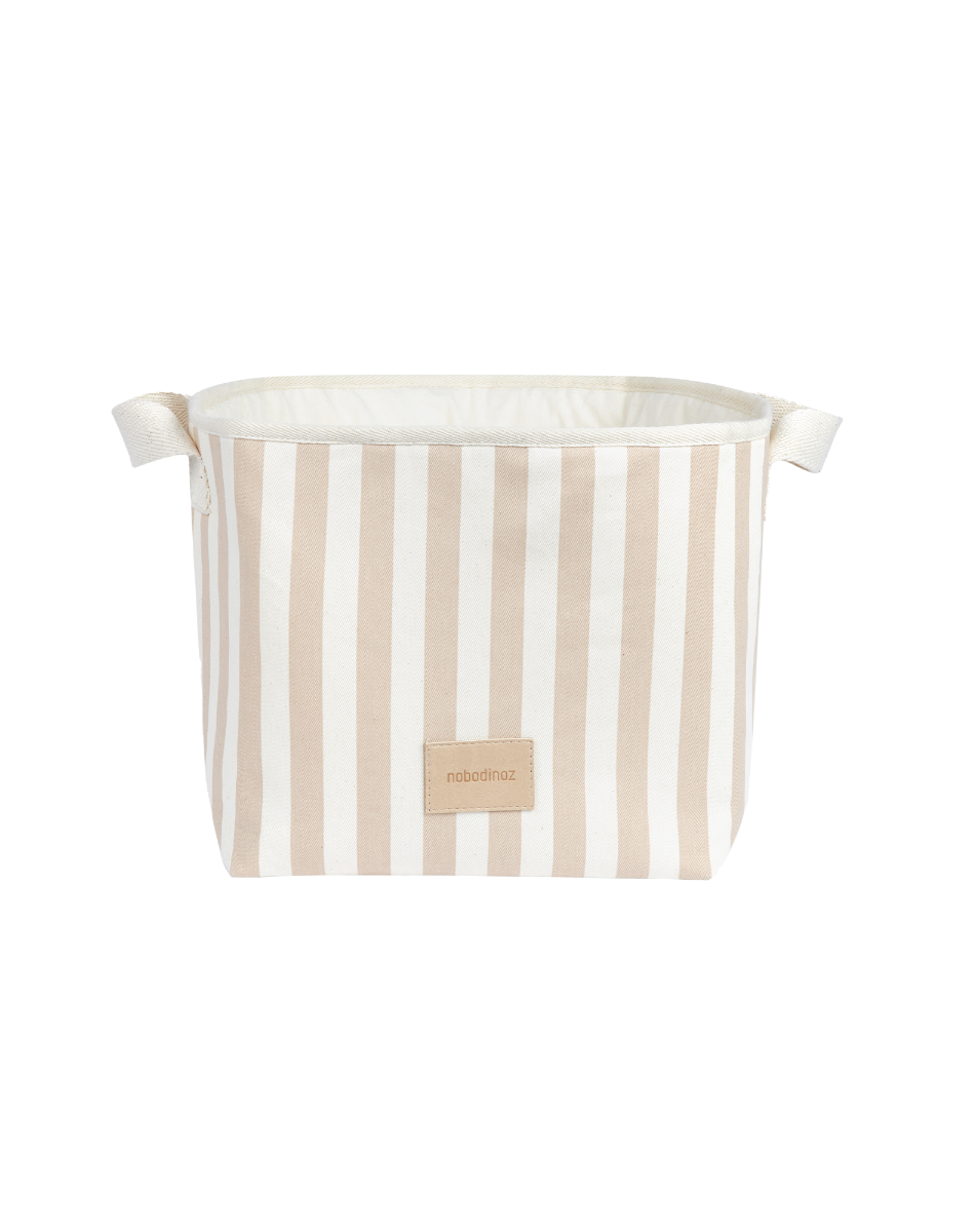 Django Toy Basket 22 x 23 x 23 Taupe stripes Natural