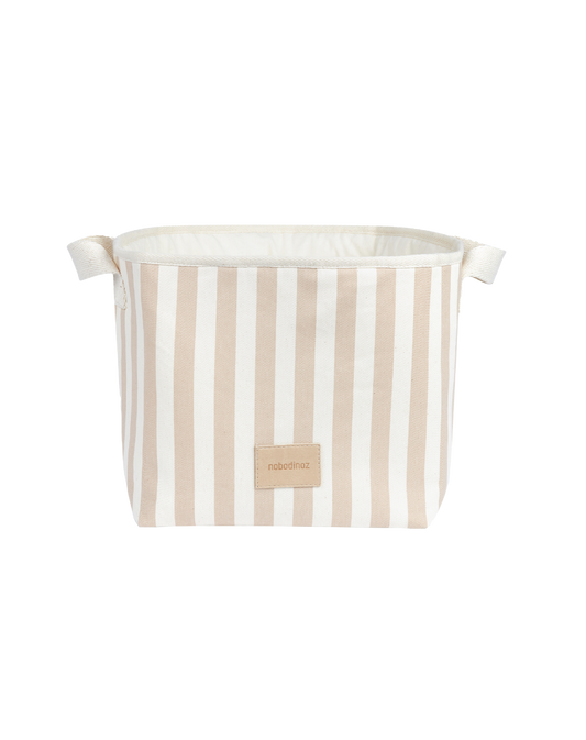 Django Toy Basket 22 x 23 x 23 Taupe stripes Natural