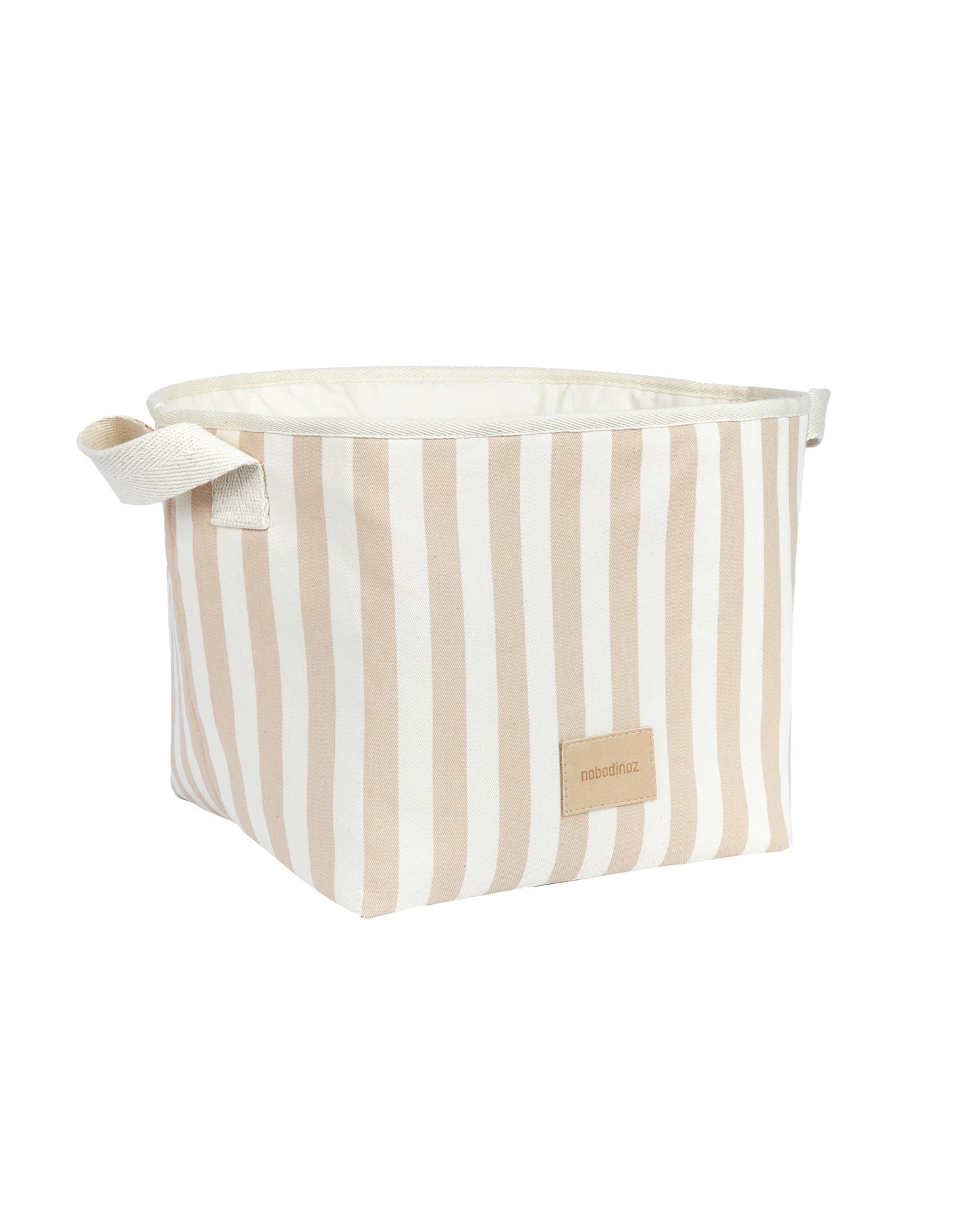 Django Toy Basket 22 x 23 x 23 Taupe stripes Natural