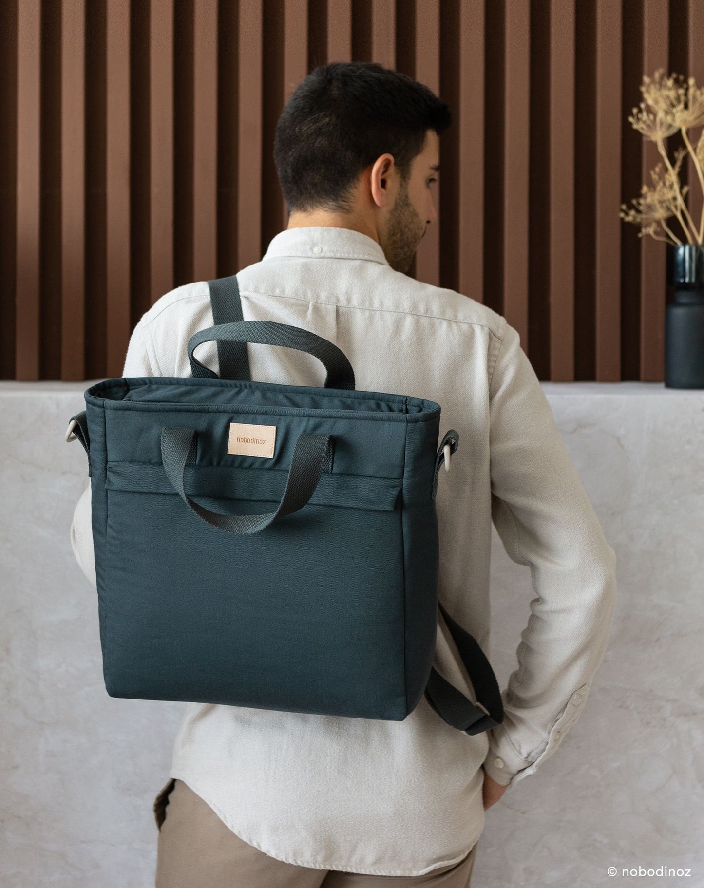 Baby on the go waterproof changing backpack CARBON BLUE