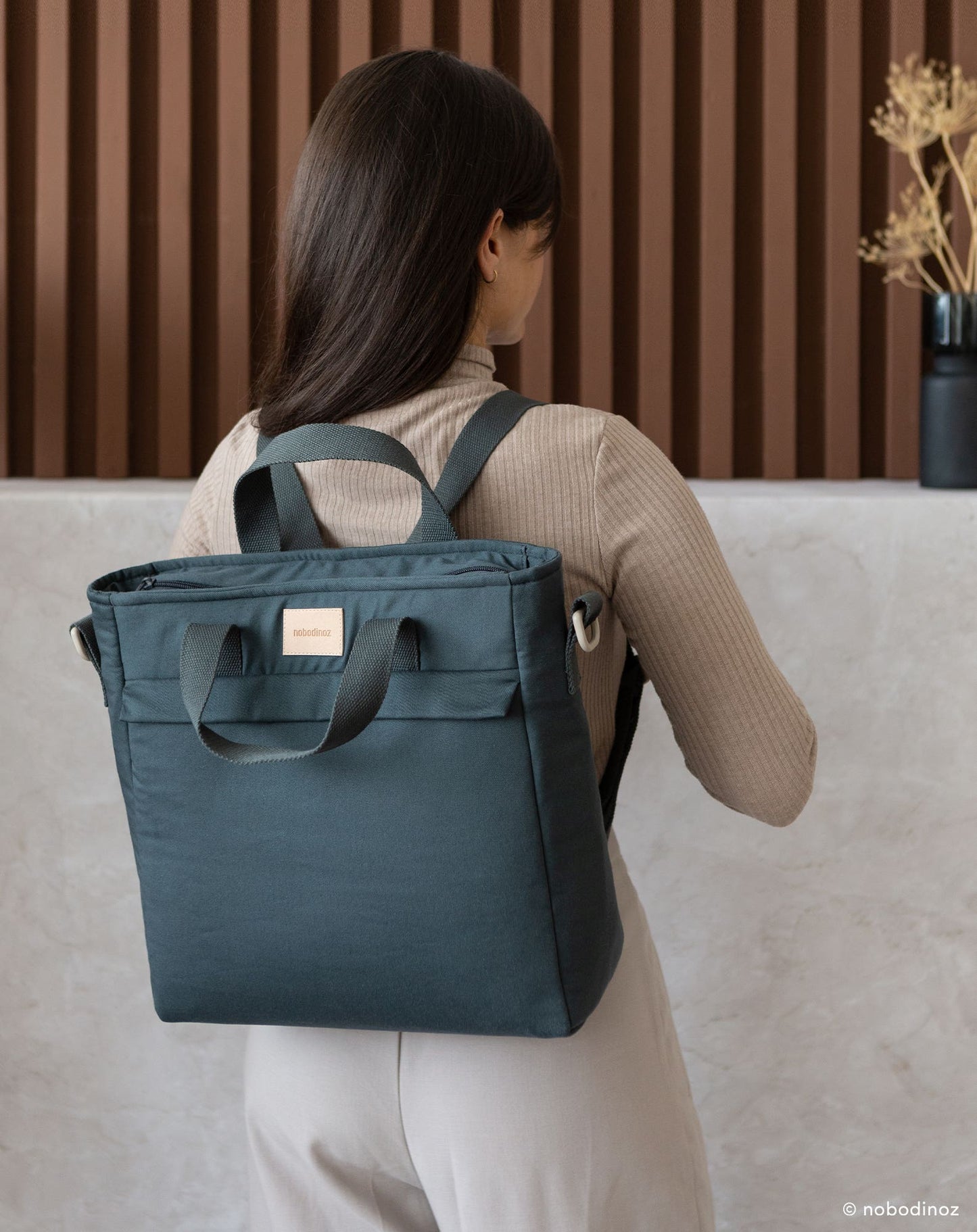 Baby on the go waterproof changing backpack CARBON BLUE