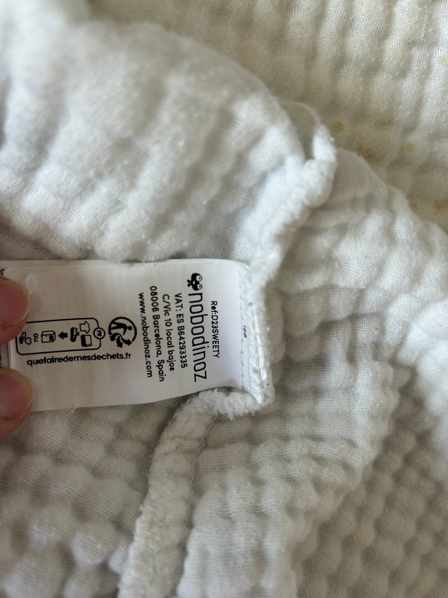 Gigoteuse en tissus nid d'abeille