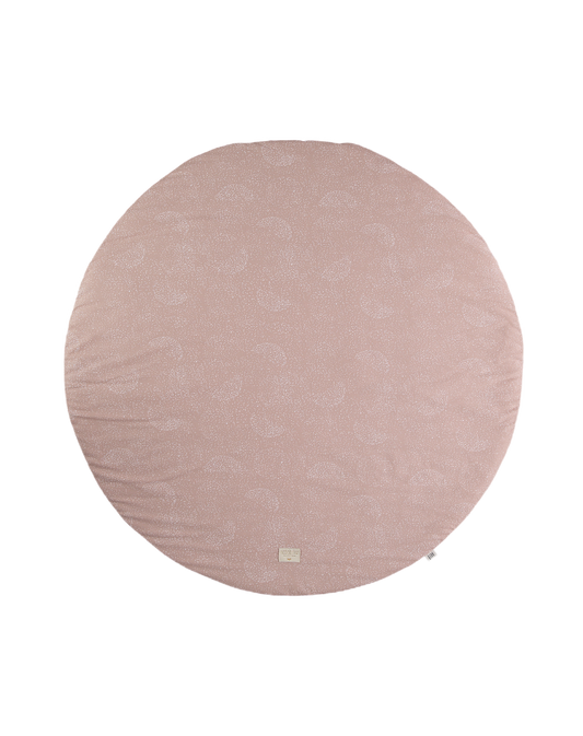 FULL MOON SMALL ROUND PLAYMAT 105X105 White bubble misty pink