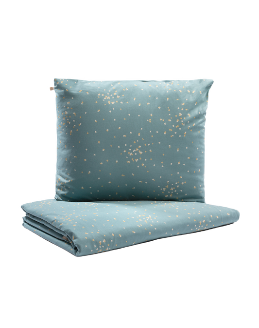 Funda nA3rdica Himalaya cama individual-GOLD CONFETTI/ MAGIC GREEN