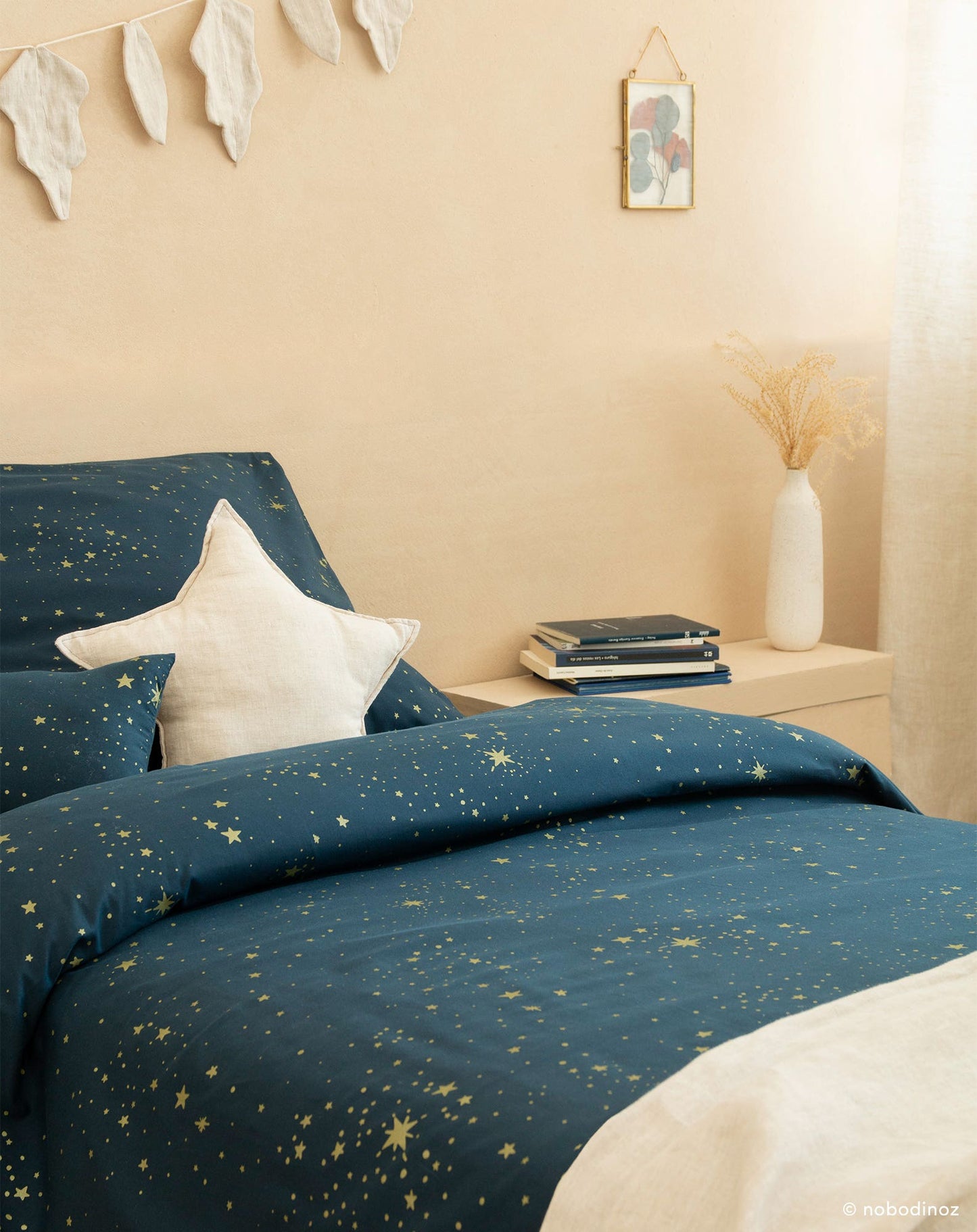HIMALAYA DUVET COVER BB 100X148 GOLD STELLA/ NIGHT BLUE