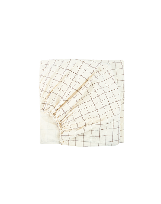 Drap housse bébé L1N0 en coton bio lavé