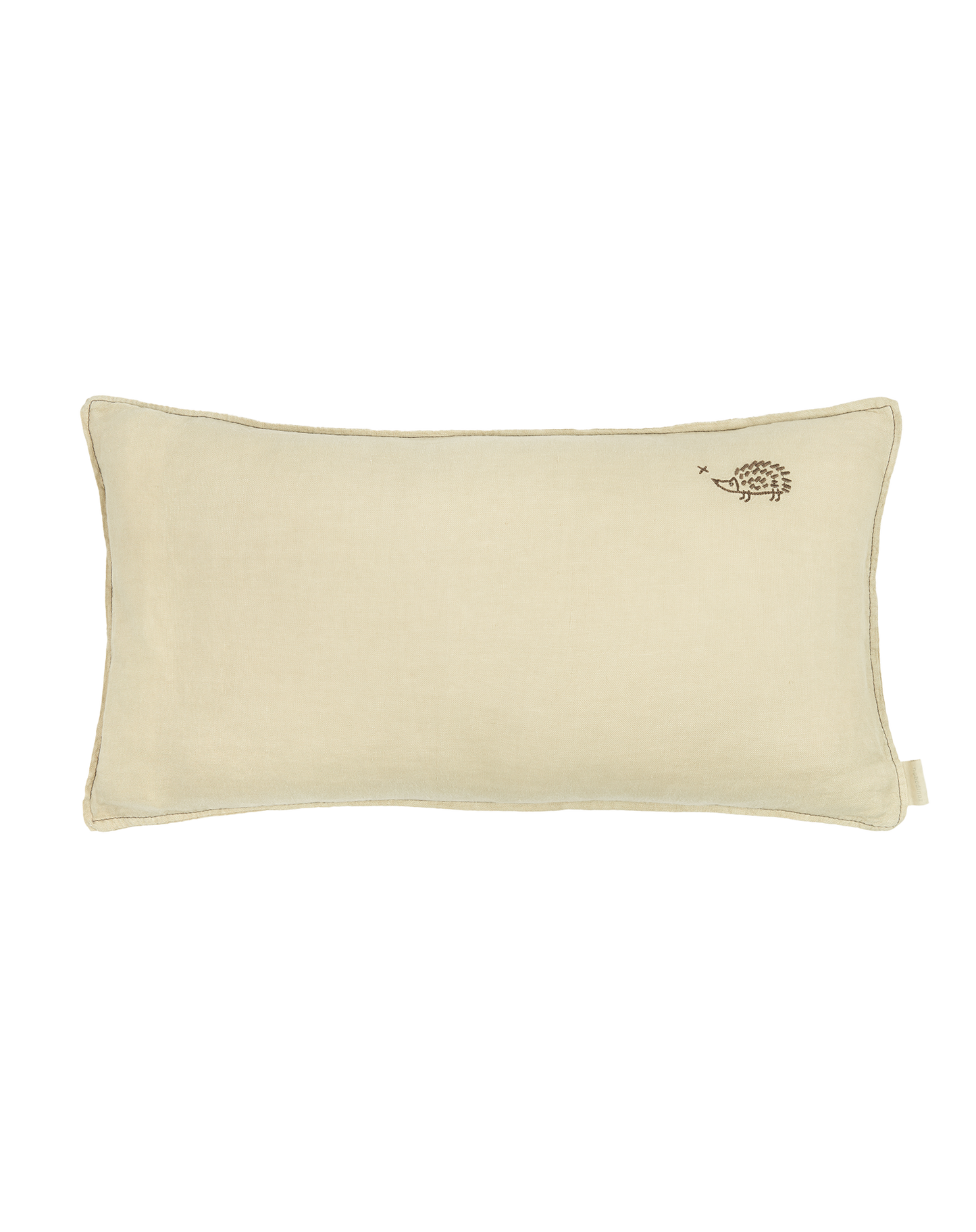 Coussin rectangulaire brodé  L1N0 en lin français lavé