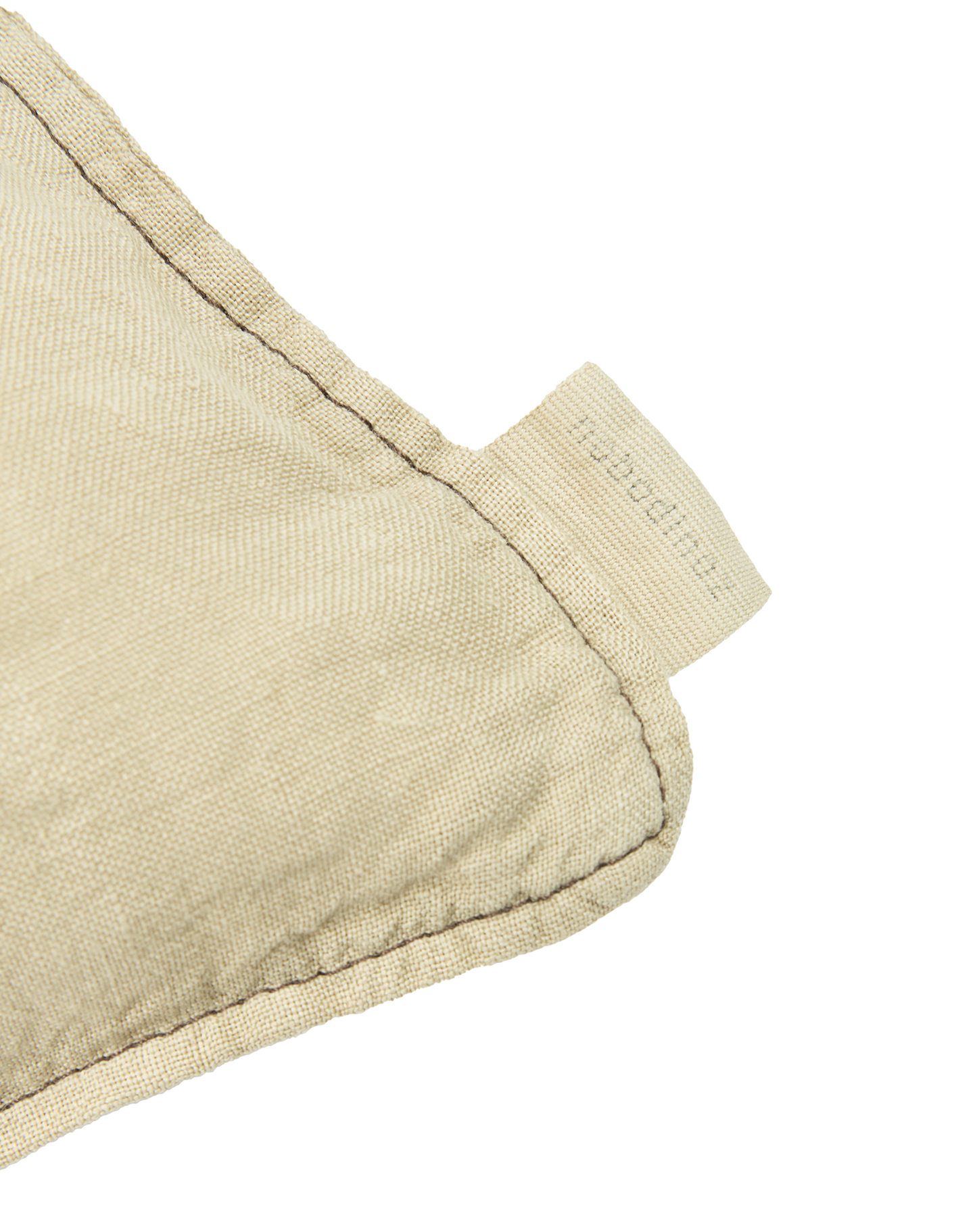 Coussin rectangulaire brodé  L1N0 en lin français lavé