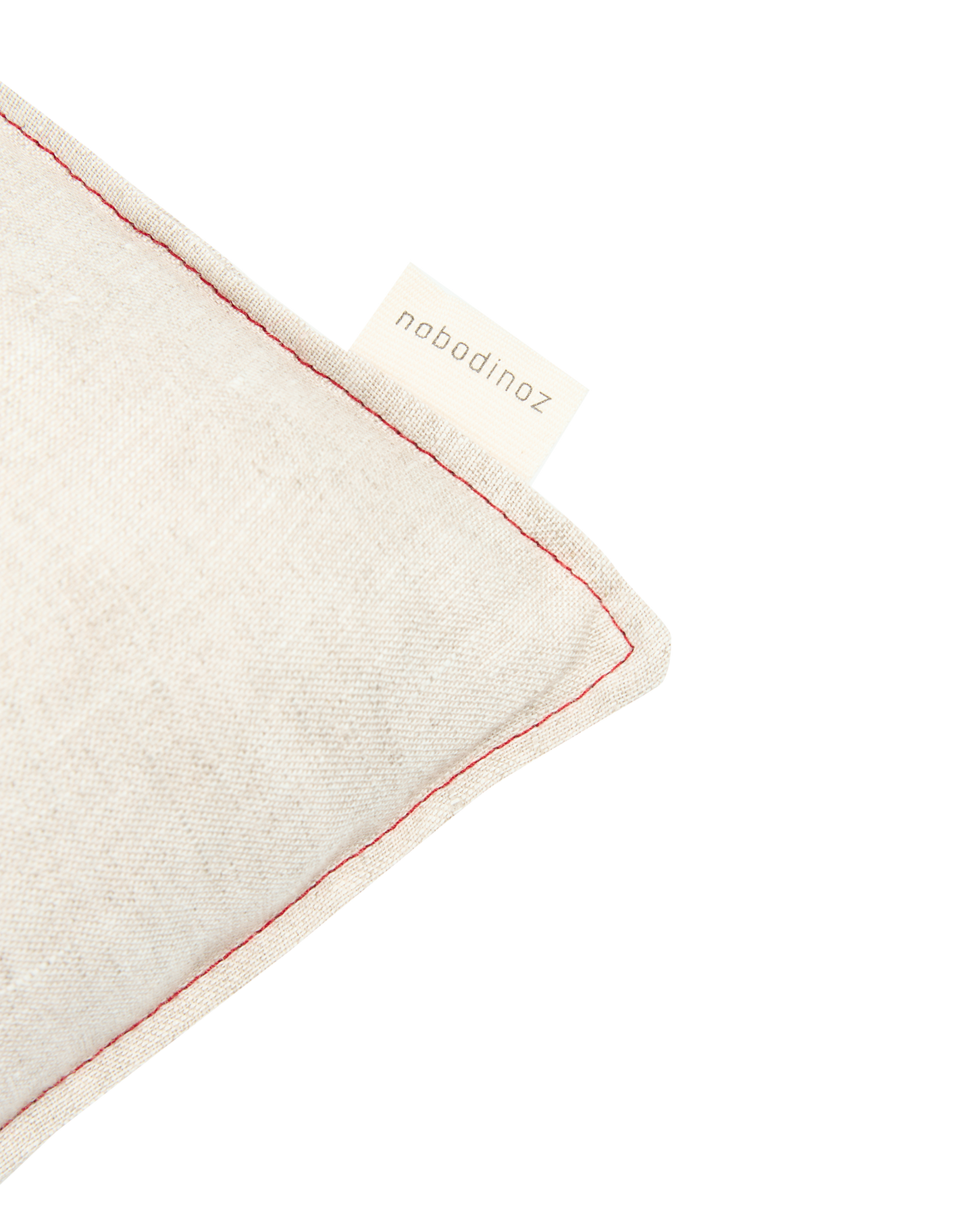 Coussin rectangulaire brodé  L1N0 en lin français lavé