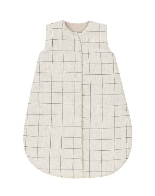 Gigoteuse mi-saison L1N0 en lin français Charcoal Grid