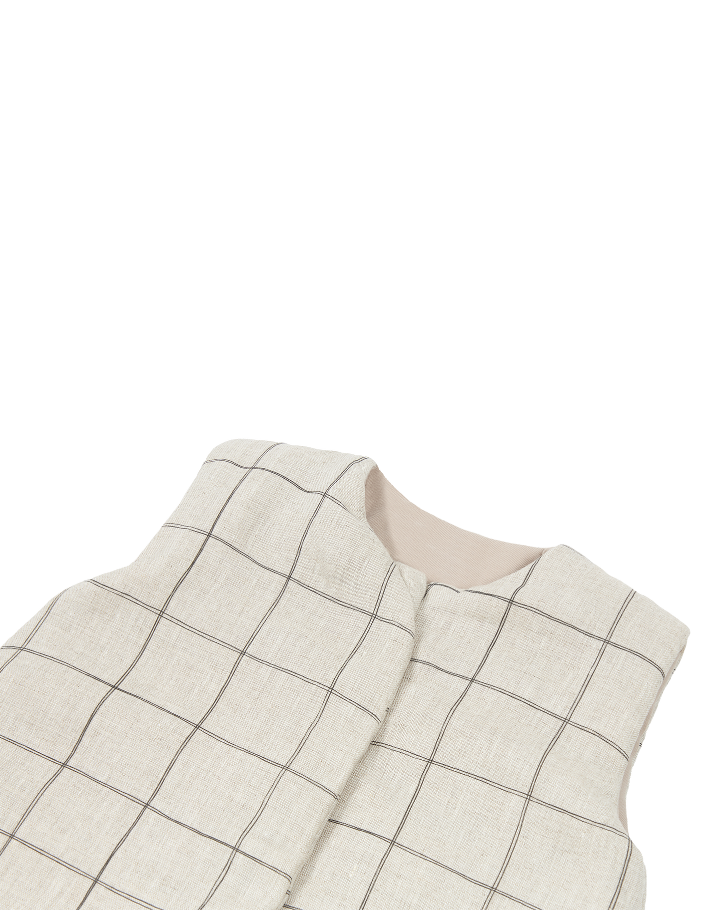 Gigoteuse mi-saison L1N0 en lin français Charcoal Grid