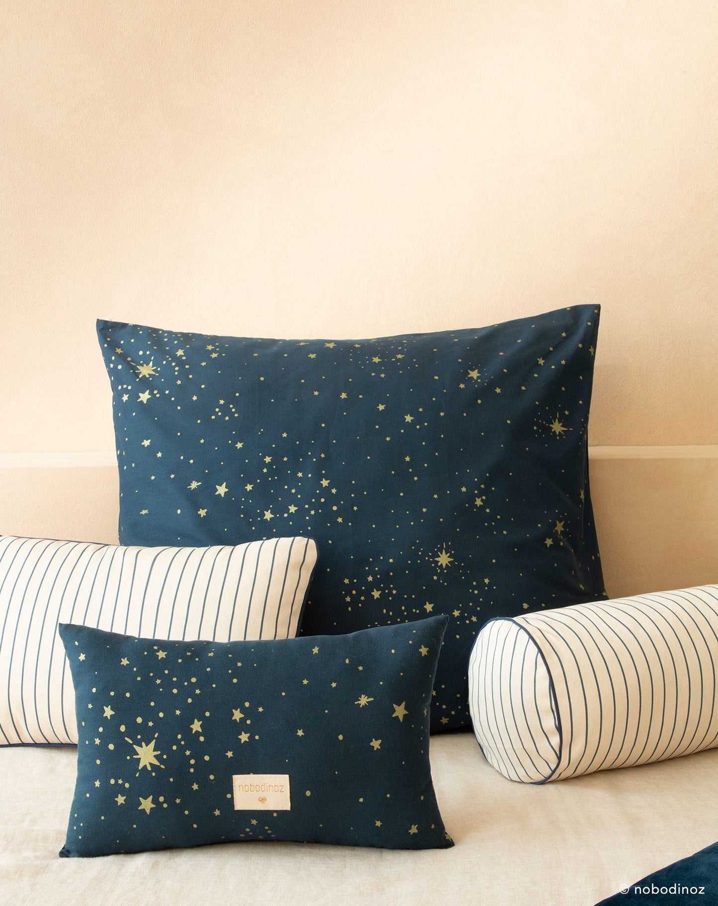 LAUREL SMALL CUSHION 22X35 GOLD STELLè/ NIGHT BLUE