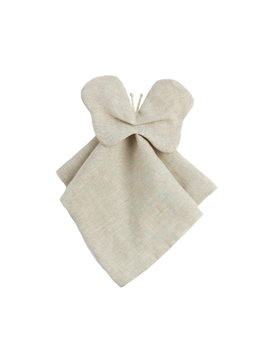 Doudou papillon L1N0 en lin français