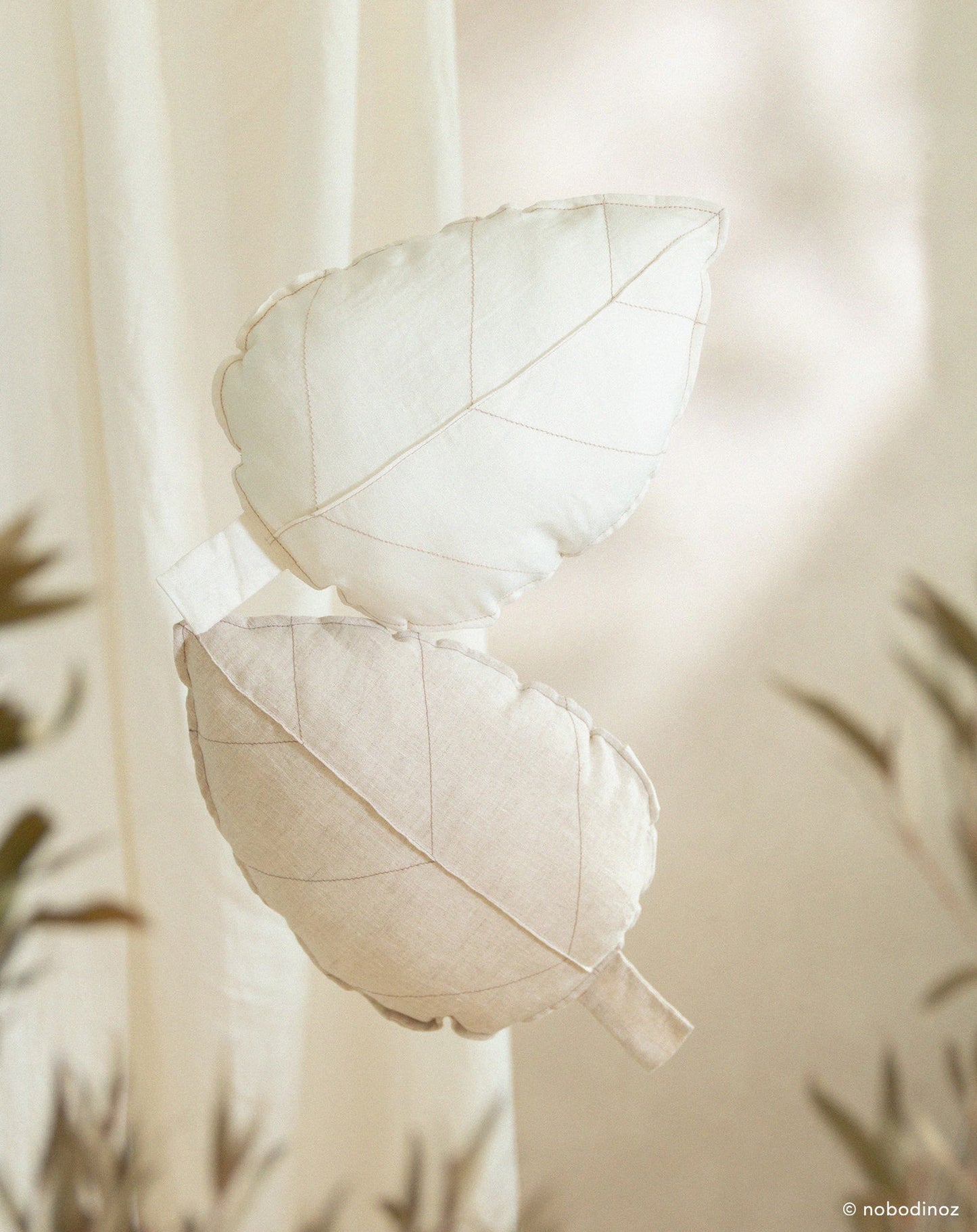 Coussin feuille L1N0 en lin français