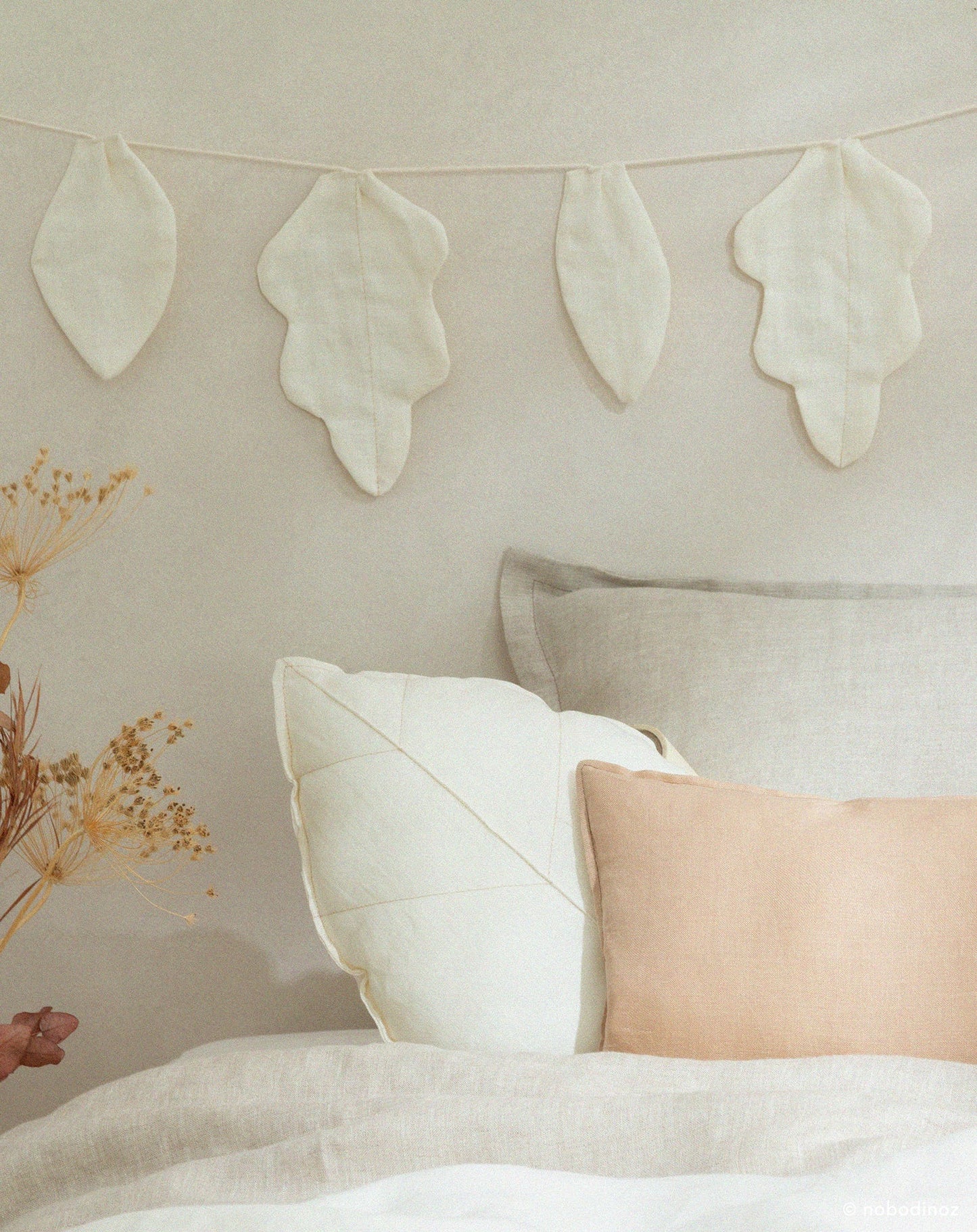 Coussin feuille L1N0 en lin français