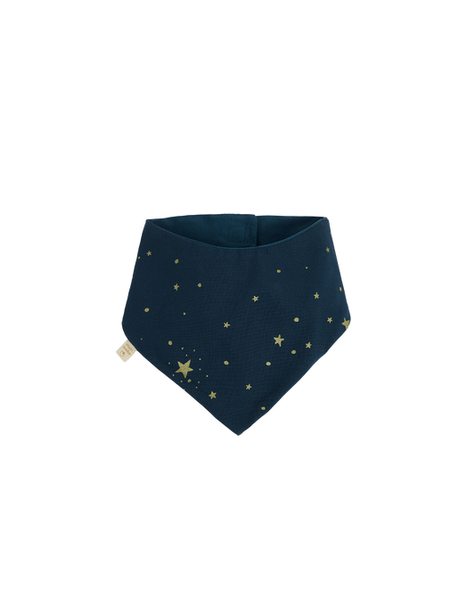 LUCKY BANDANA BIB GOLD STELLA NIGHT BLUE