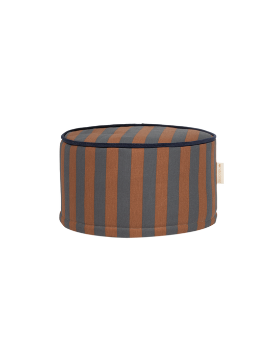 Majestic round stool Blue brown stripes