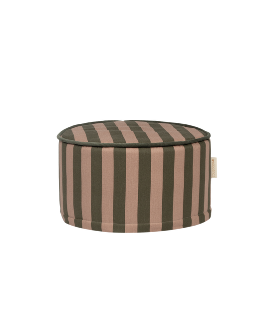 Majestic round stool Green taupe stripes
