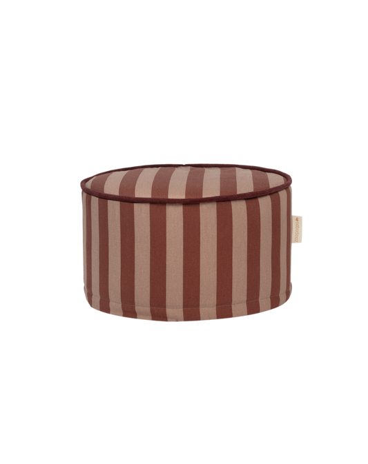 Majestic round stool Marsala taupe stripes