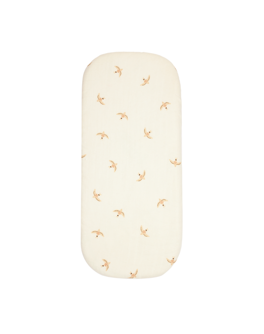 MELODY FITTED SHEET NUDE HAIKU BIRDS NATURAL
