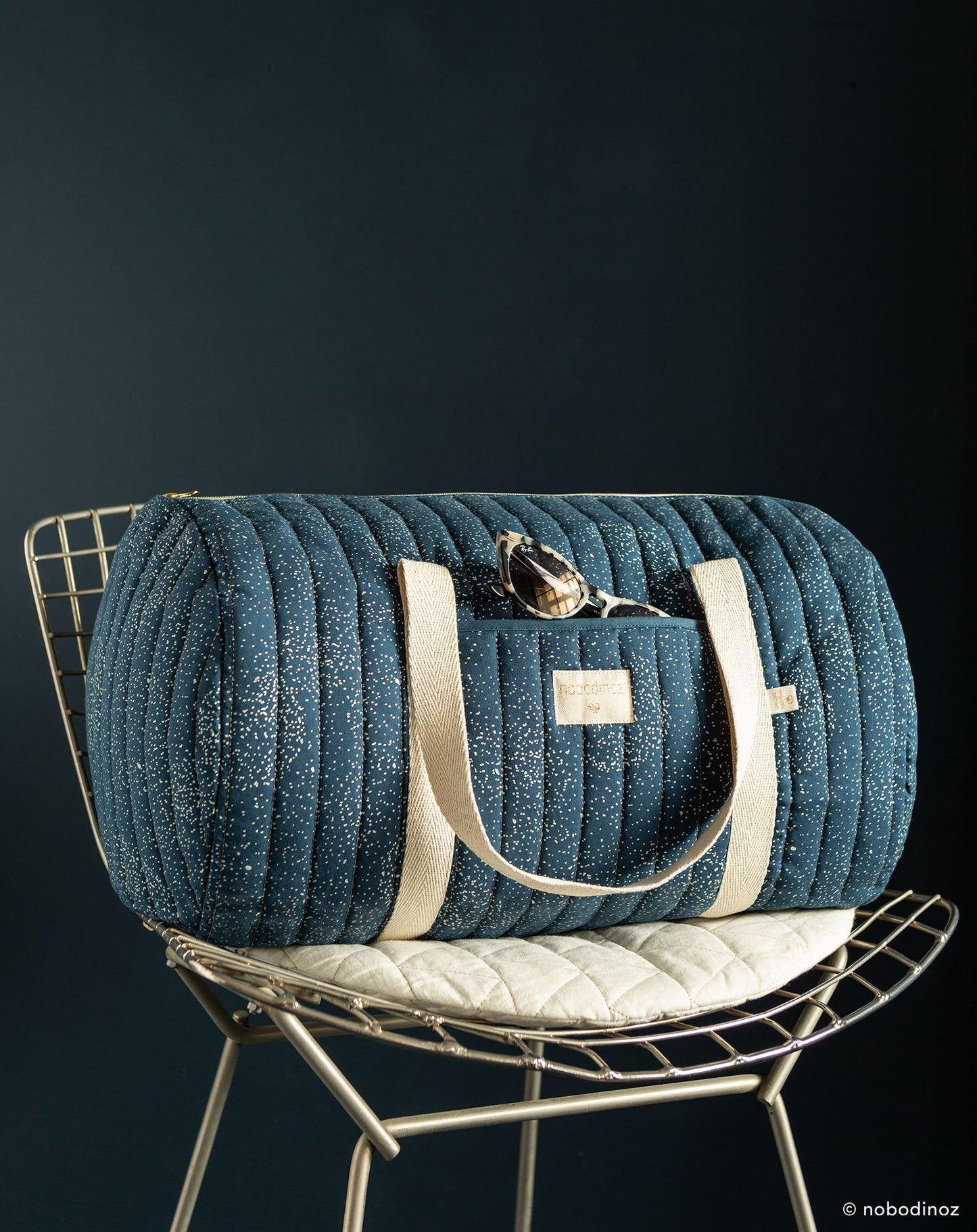 NEW YORK WEEKEND BAG 30X45X30 gold bubble night blue