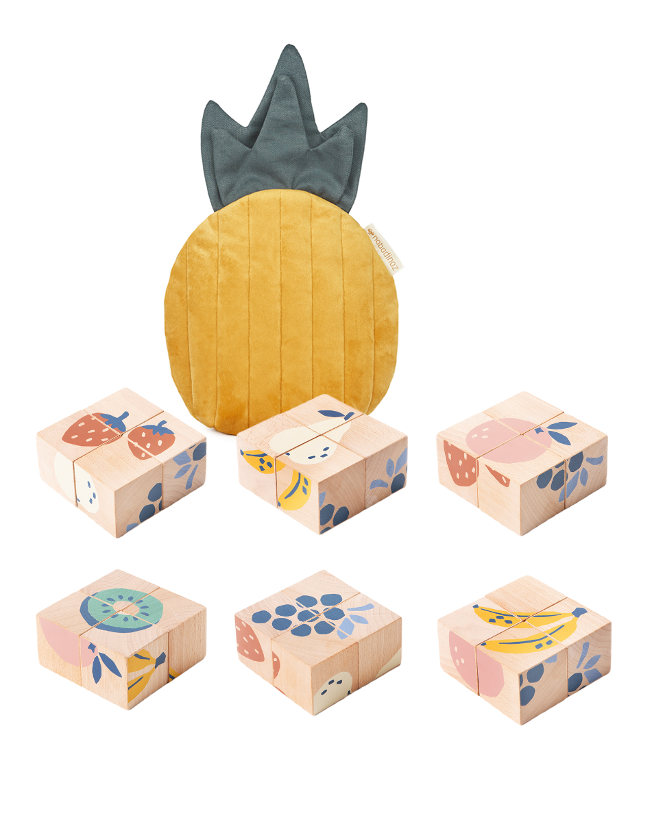 Fruits wooden cubes