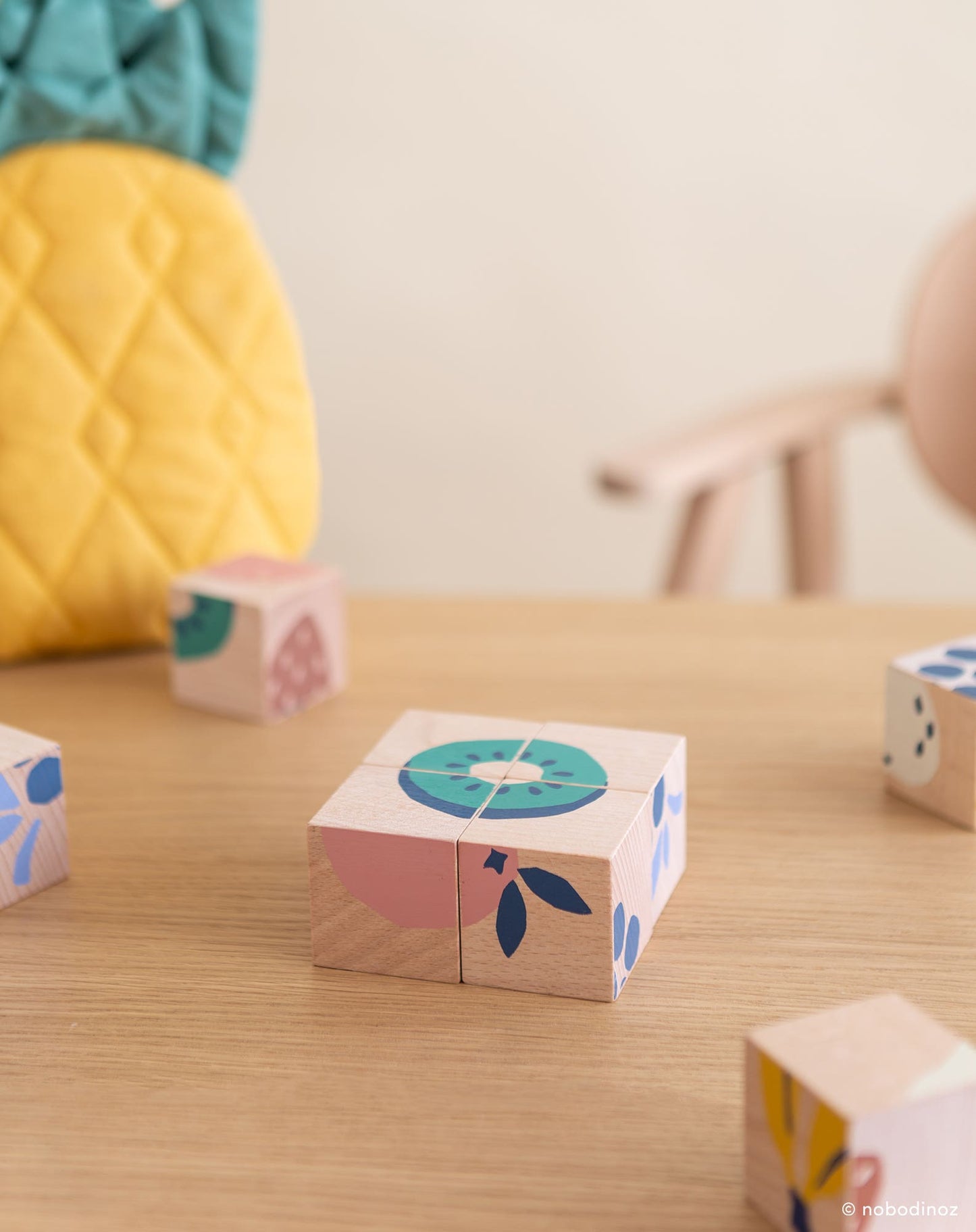 Fruits wooden cubes