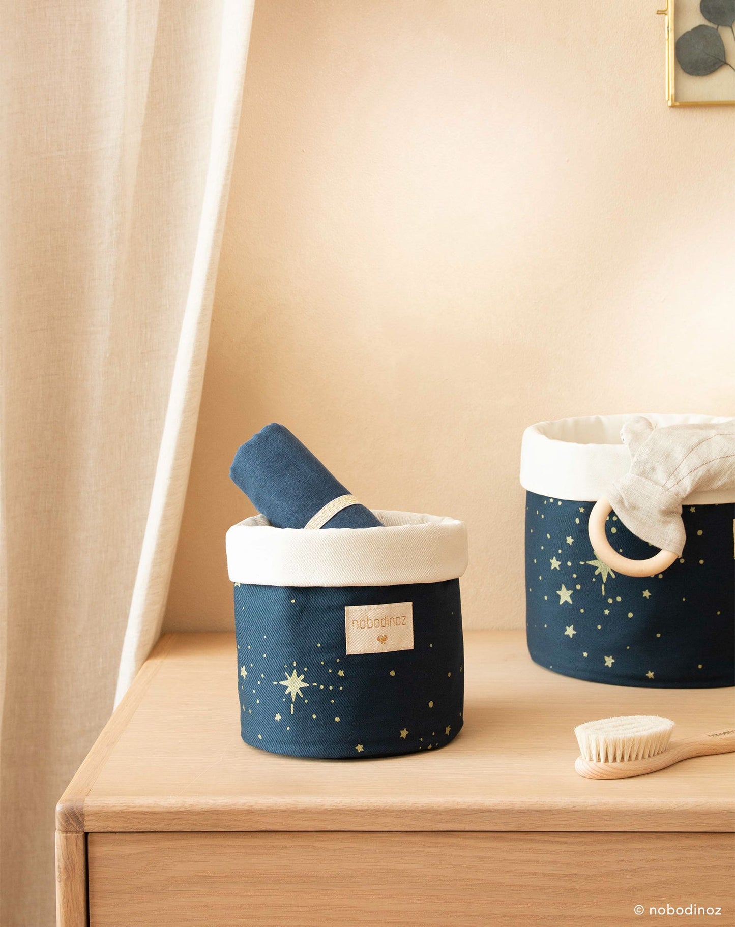 PANDA BASKET SMALL 19X15 Gold stella night blue