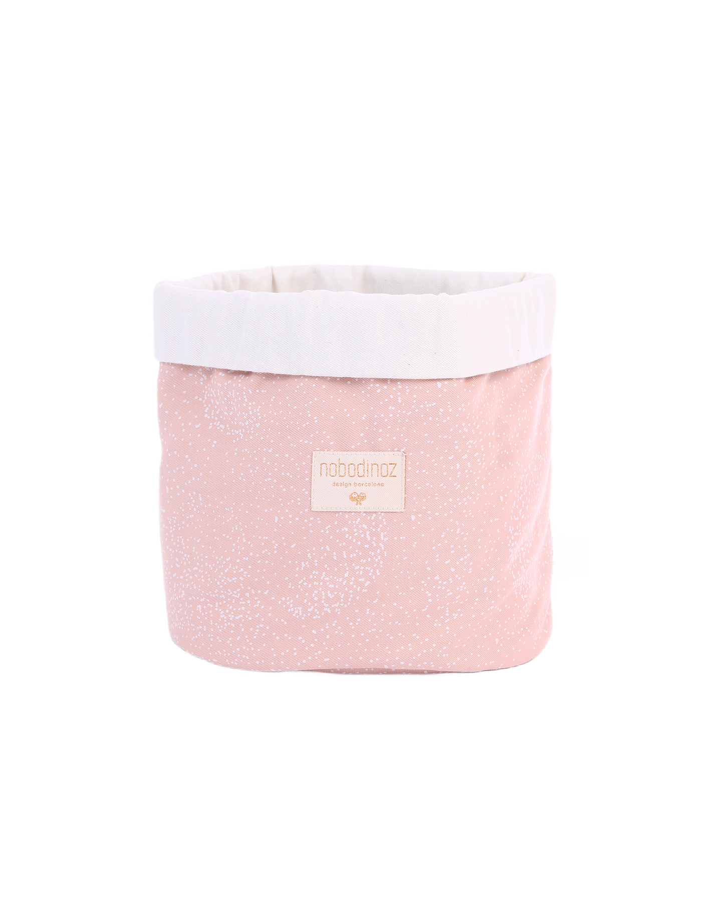 PANDA BASKET MEDIUM 24X20 White bubble misty pink