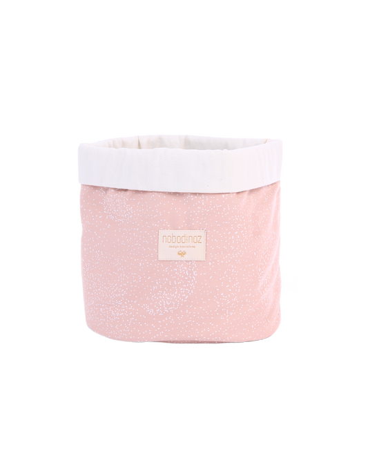 PANDA BASKET MEDIUM 24X20 White bubble misty pink