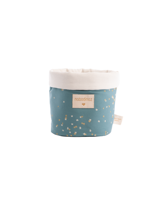 Panda basket Small 19X15-GOLD CONFETTI/ MAGIC GREEN