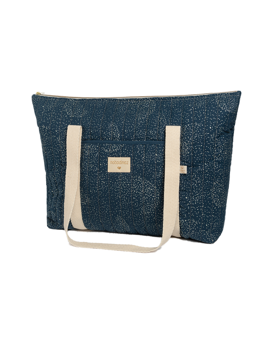 PARIS MATERNITY BAG 34X50X12 gold bubble night blue