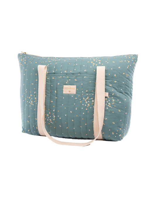 Paris maternity bag 34X50X12-GOLD CONFETTI/ MAGIC GREEN