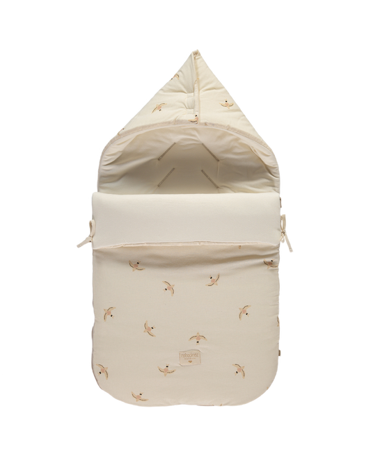 Passegiata foot muff 90x46x6-NUDE HAIKU BIRD