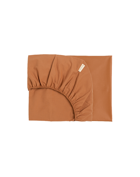 Tibet fitted sheet • crib SIENNèBROWN