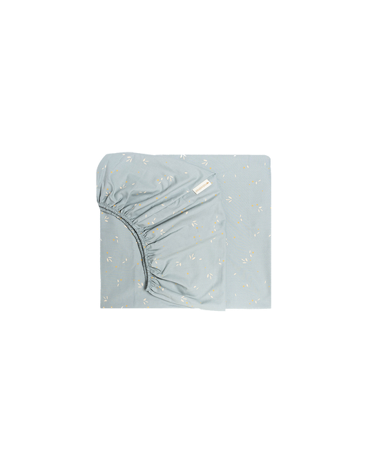 Tibet fitted sheet • crib WILLOW SOFT BLUE