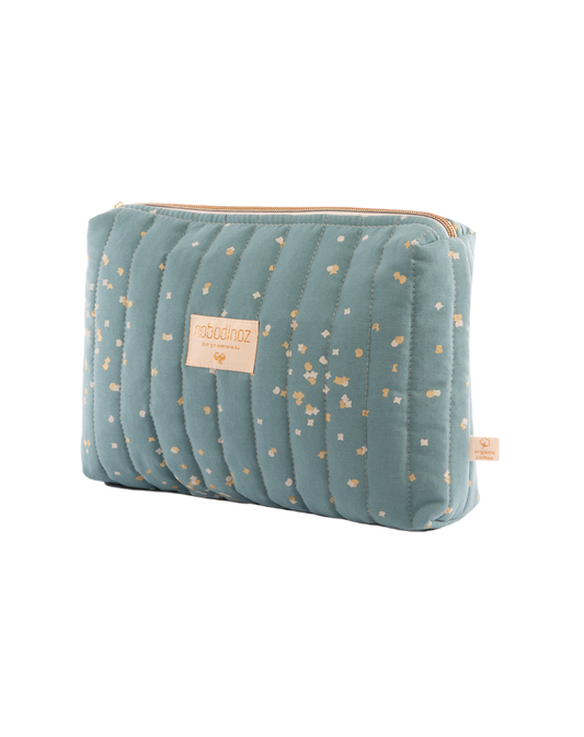 Travel vanity case 18X25-GOLD CONFETTI/ MAGIC GREEN