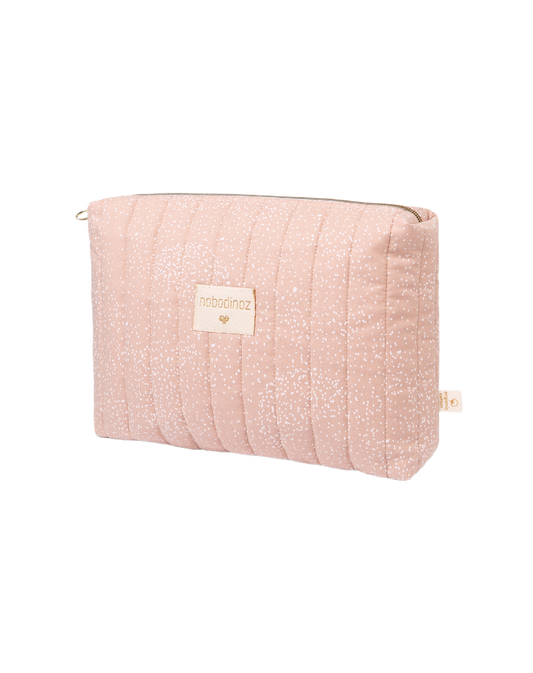 TRAVEL VANITY CASE white bubble misty pink