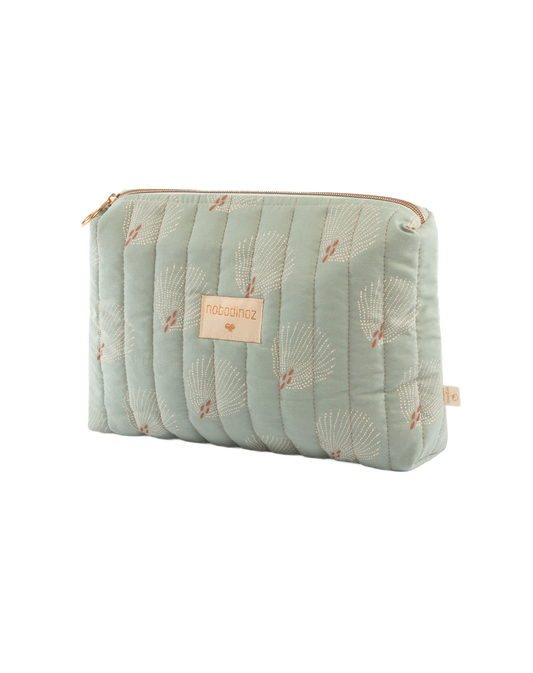 Travel vanity case 18X25-WHITE GATSBY/ ANTIQUE GREEN