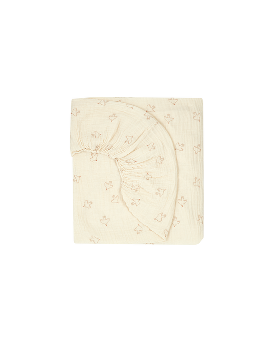 Drap housse bebé Wabi-Sabi en double gaze de coton lavé