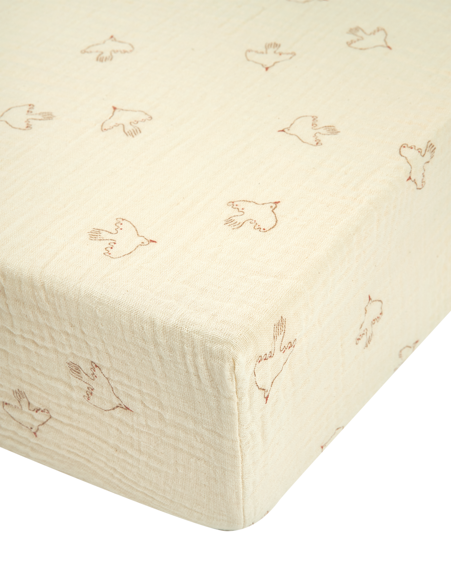 Wabi-Sabi baby fitted sheet in washed cotton double gauze
